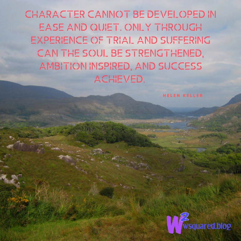 Character cannot be developed in ease and quiet. Only through experience of trial and suffering can the soul be strengthened, ambition inspired, and success achieved.
